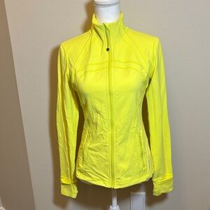 lululemon athletica Bright Neon Yellow Zip-Up Performance Jacket